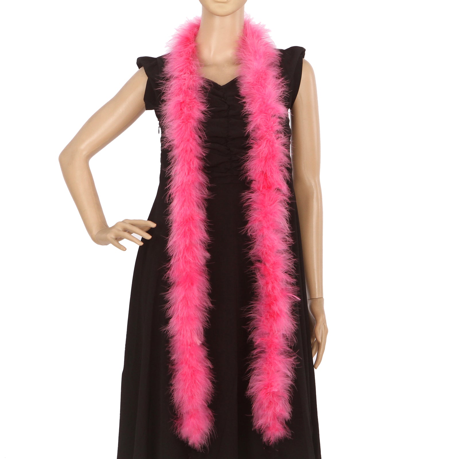 Fluffy Feather Boa: White with Pink Tips