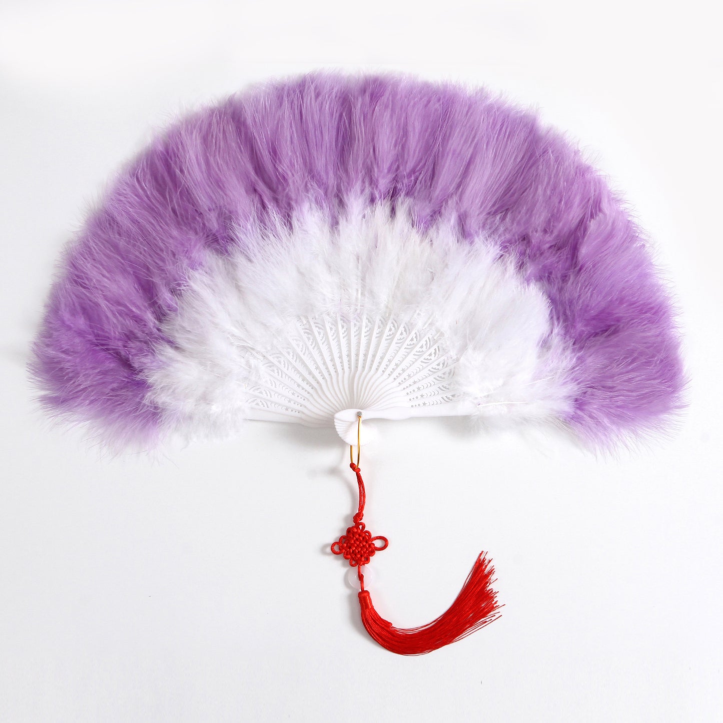 Marabou Feather Fan white+purple