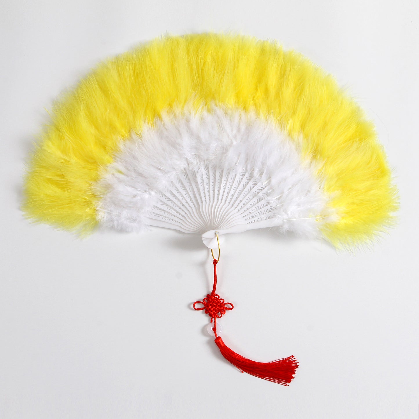 Marabou Feather Fan white+yellow